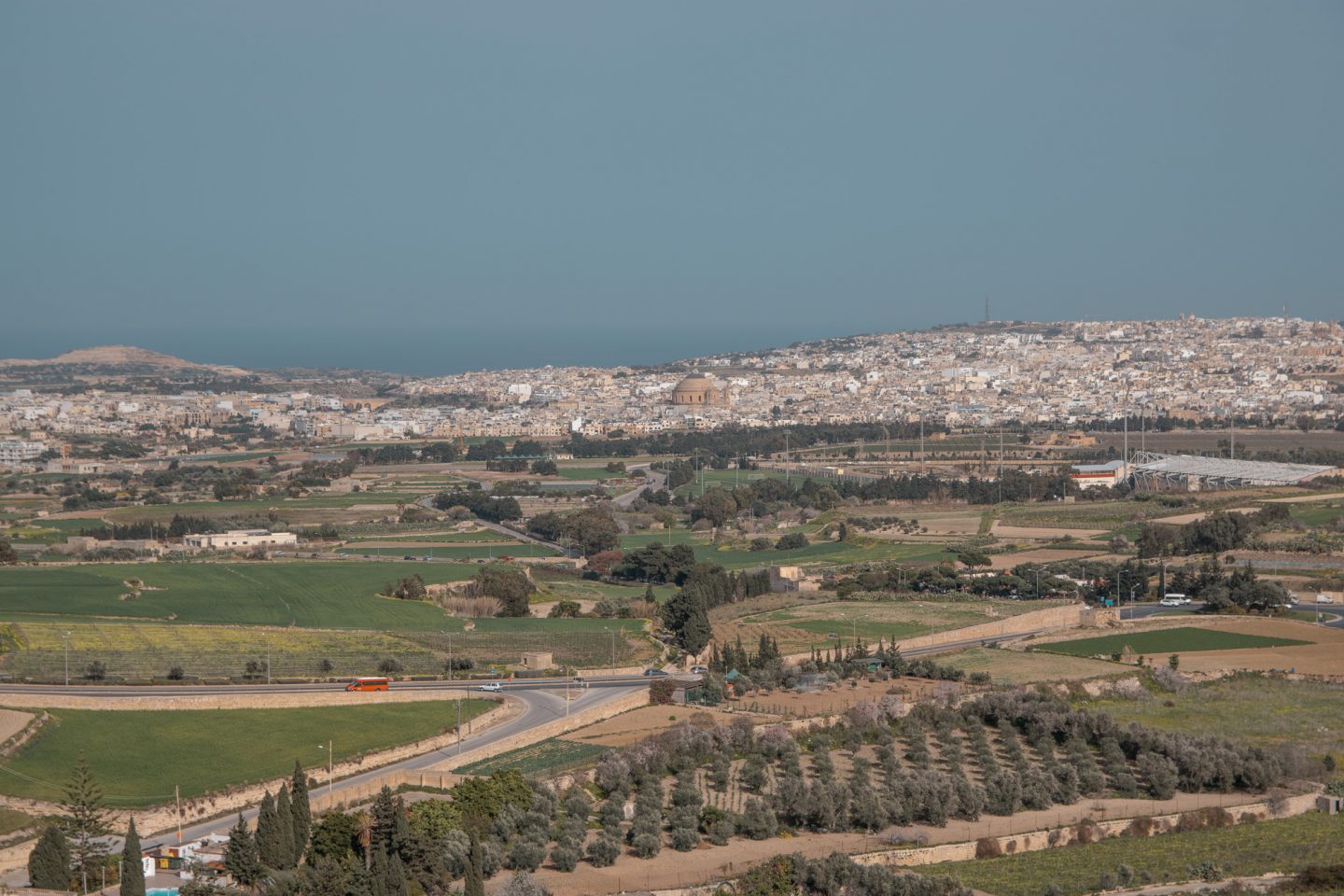 Die Stadt Mosta von Mdina aus 