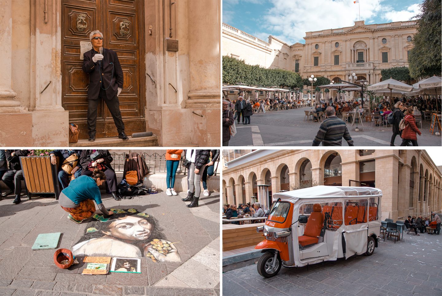 Valetta, eine lebhafte Stadt mit Straßenkunst