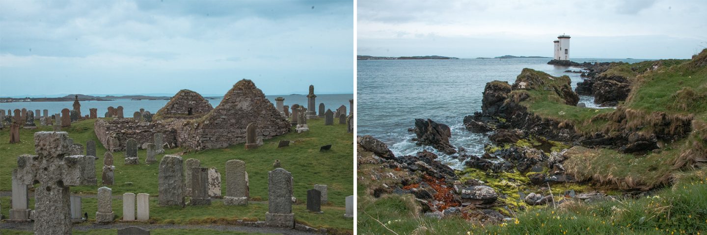 Leuchtturm Port Ellen und alter mystischer Friedhof