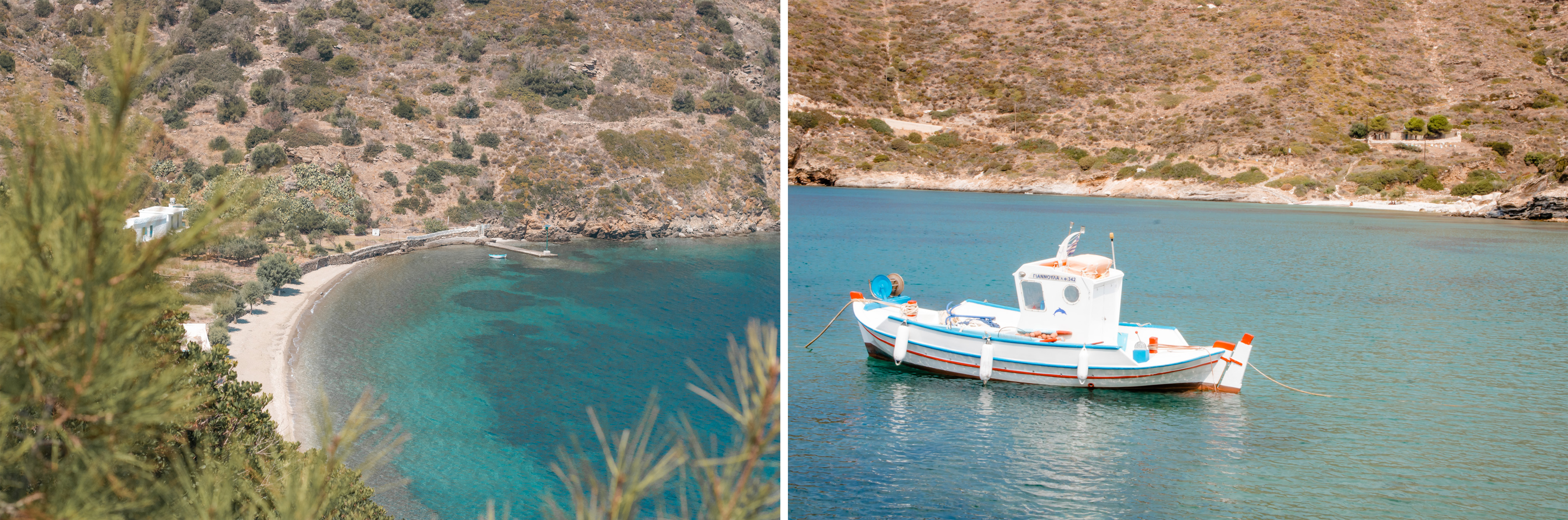 viele kleine Buchten und herrlich blaues Meer findet man überall auf der kleinen Insel Fourni