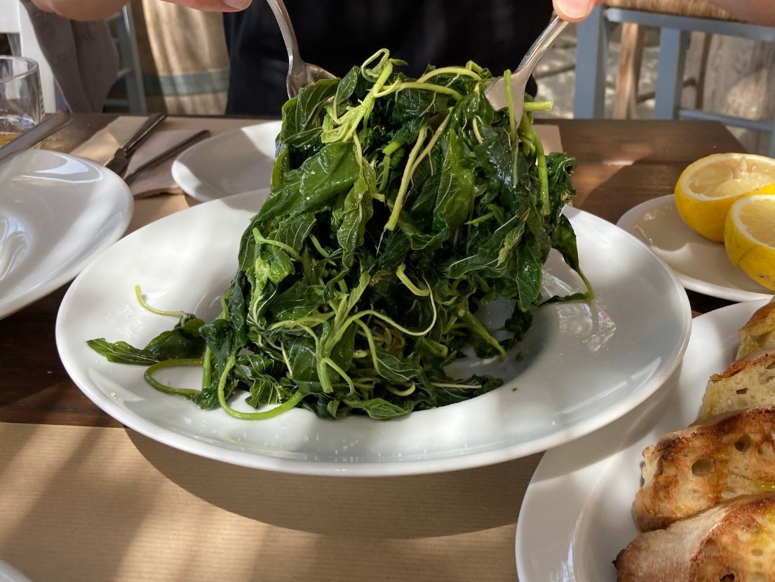 vegan in Greece - Horta mit Zitrone - Vitamine und Antioxidantien - so gesund